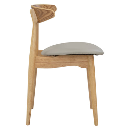 TRICIA Dining Chair - Natural Frame, Cream Seat