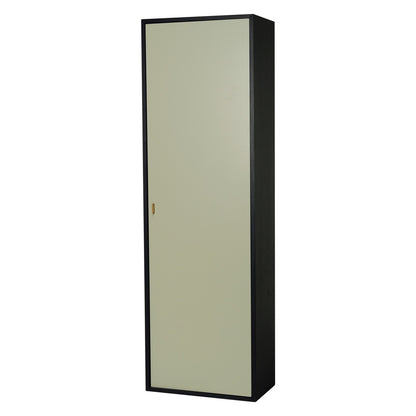 TARBER Shoe Cabinet - Charcoal Grey Frame, Dark Green Door