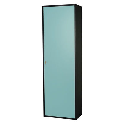 TARBER Shoe Cabinet - Charcoal Grey Frame, Light Green Door