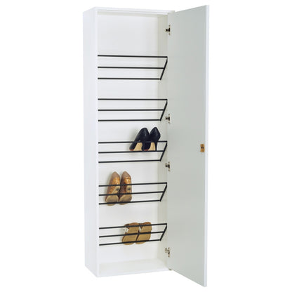 TARBER Shoe Cabinet - Charcoal Grey Frame, Light Green Door