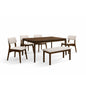 Dining Set ( 1 Targus Table + 4 Milton Chair + Fendi Bench ) - Walnut