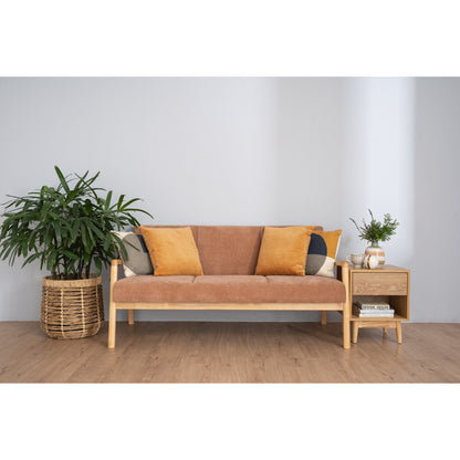 TENRI Bed Side Table - Natural (With 1 Drawer)