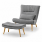 TIMMY Lounge Chair With Stool Grey