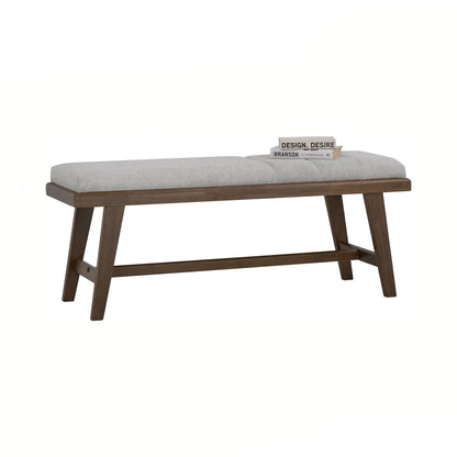 TOMIVA Bench - Cocoa Leg, Warm Grey Seat (1150L) (Pet Friendly Fabric)