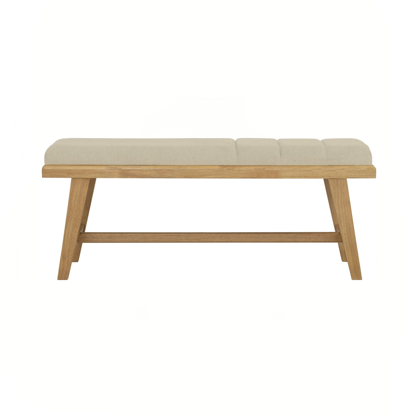TOMIVA Bench - Natural Leg, Beige Seat (1150L) (Pet Friendly Fabric)