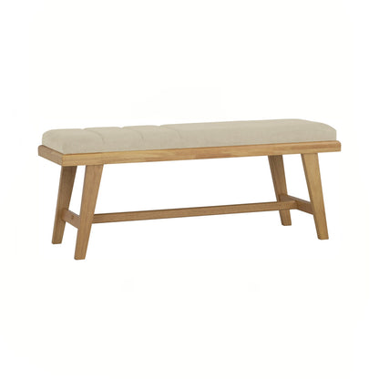 TOMIVA Bench - Natural Leg, Beige Seat (1150L) (Pet Friendly Fabric)