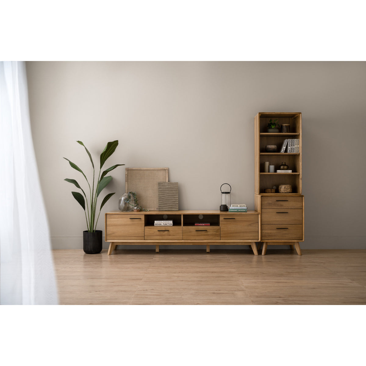 TORONTO Living Set - Bookcase + Side Table + TV Cabinet