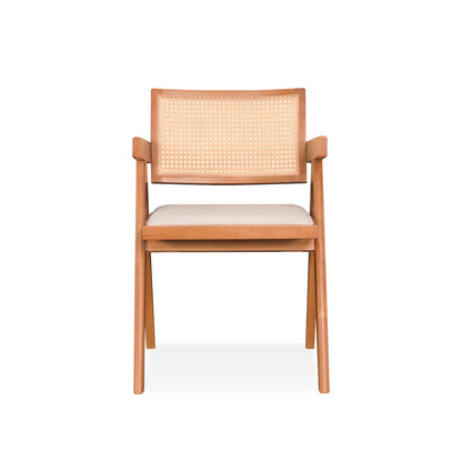 VELENTINA Arm Chair - Light Walnut (Cushion Seat)