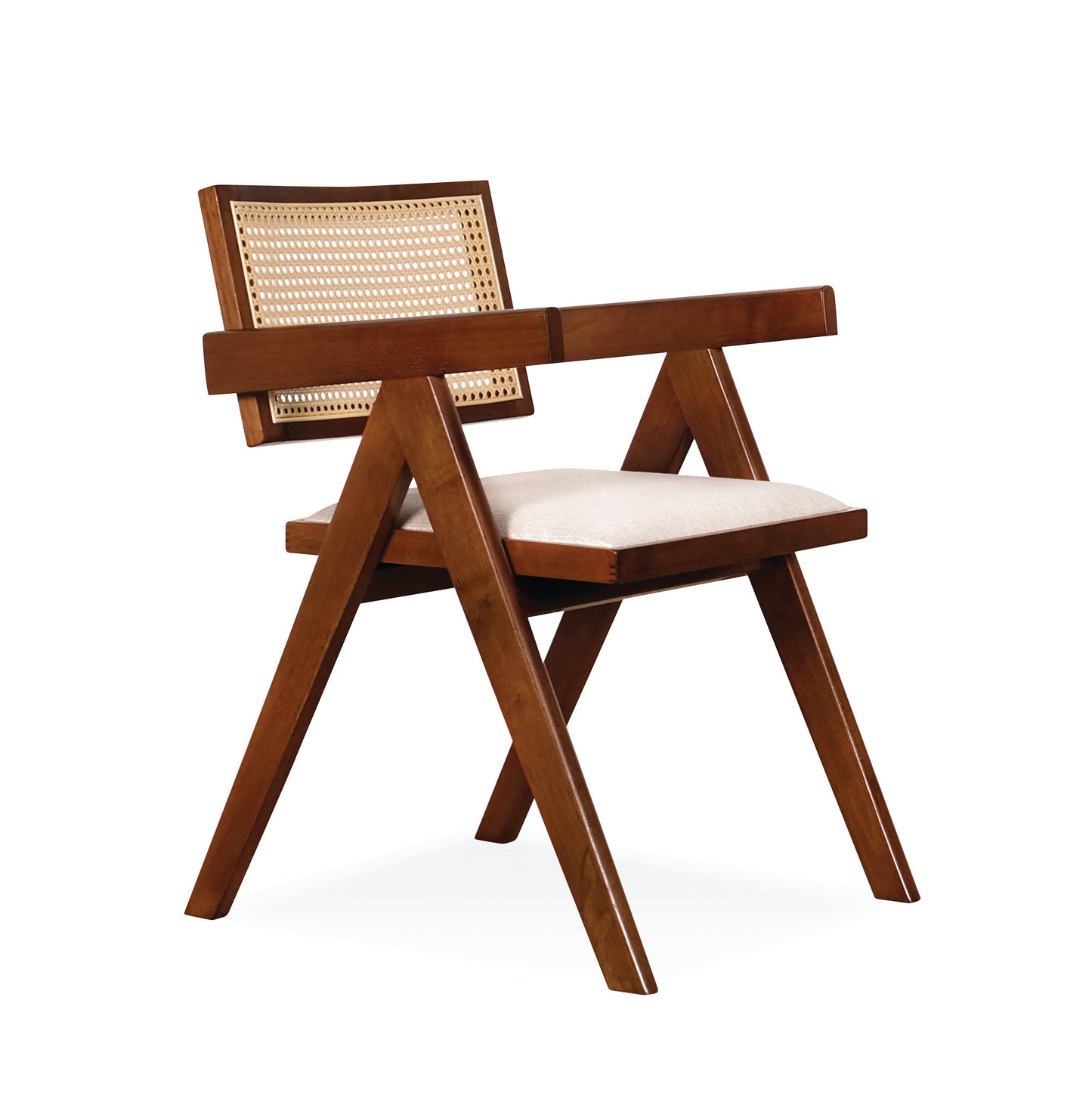 VELENTINA Arm Chair - Medium Brown (Cushion Seat)