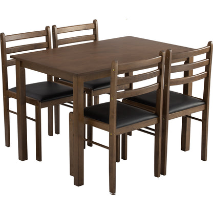 WALD Dining Set ( 1 Table + 4 Chair ) - Cocoa