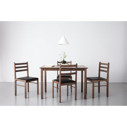 WALD Dining Set ( 1 Table + 4 Chair ) - Cocoa