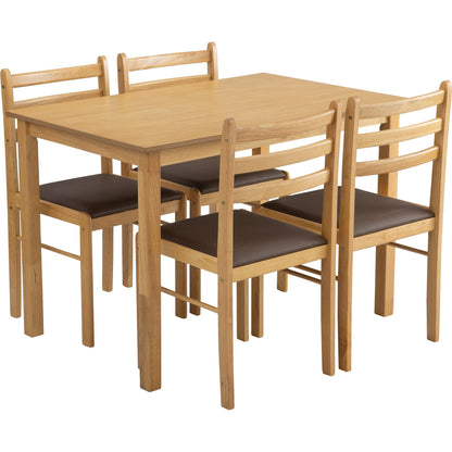 WALD Dining Set ( 1 Table + 4 Chair ) - Natural