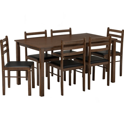 WALD Dining Set ( 1 Table + 6 Chair ) - Cocoa