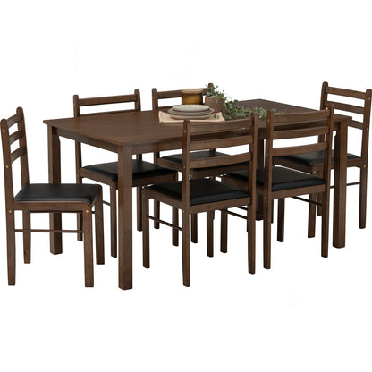 WALD Dining Set ( 1 Table + 6 Chair ) - Cocoa