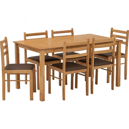 WALD Dining Set ( 1 Table + 6 Chair ) - Natural