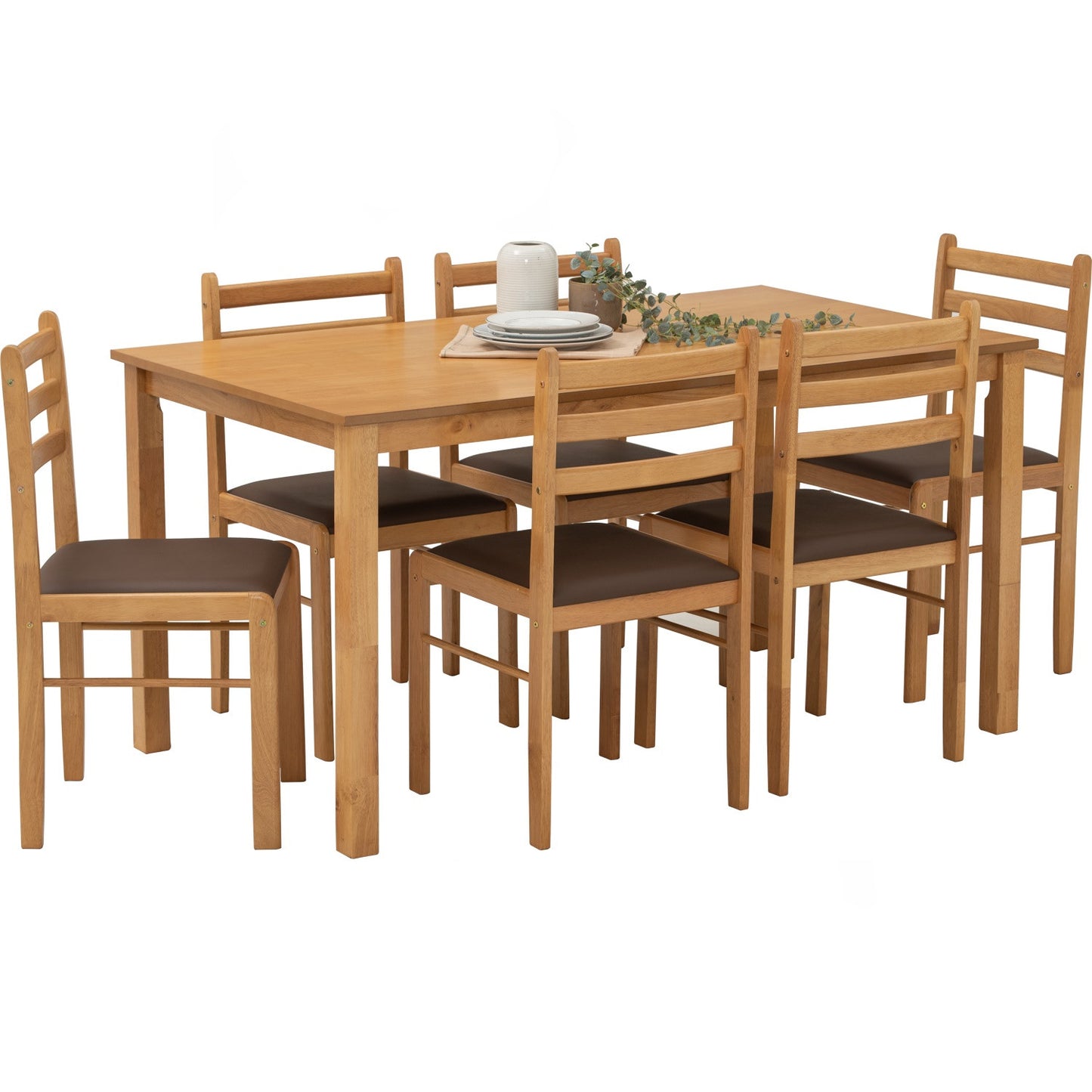 WALD Dining Set ( 1 Table + 6 Chair ) - Natural