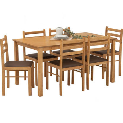WALD Dining Set ( 1 Table + 6 Chair ) - Natural