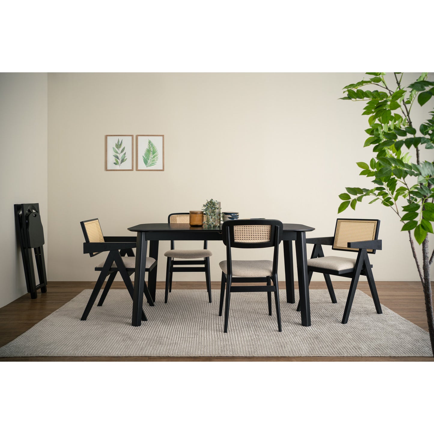 WOYER Extendable Dining Table - Black (1500 + 450L)