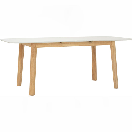 WOYER Extendable Dining Table - Natural Leg, White Top (1500 + 450L)