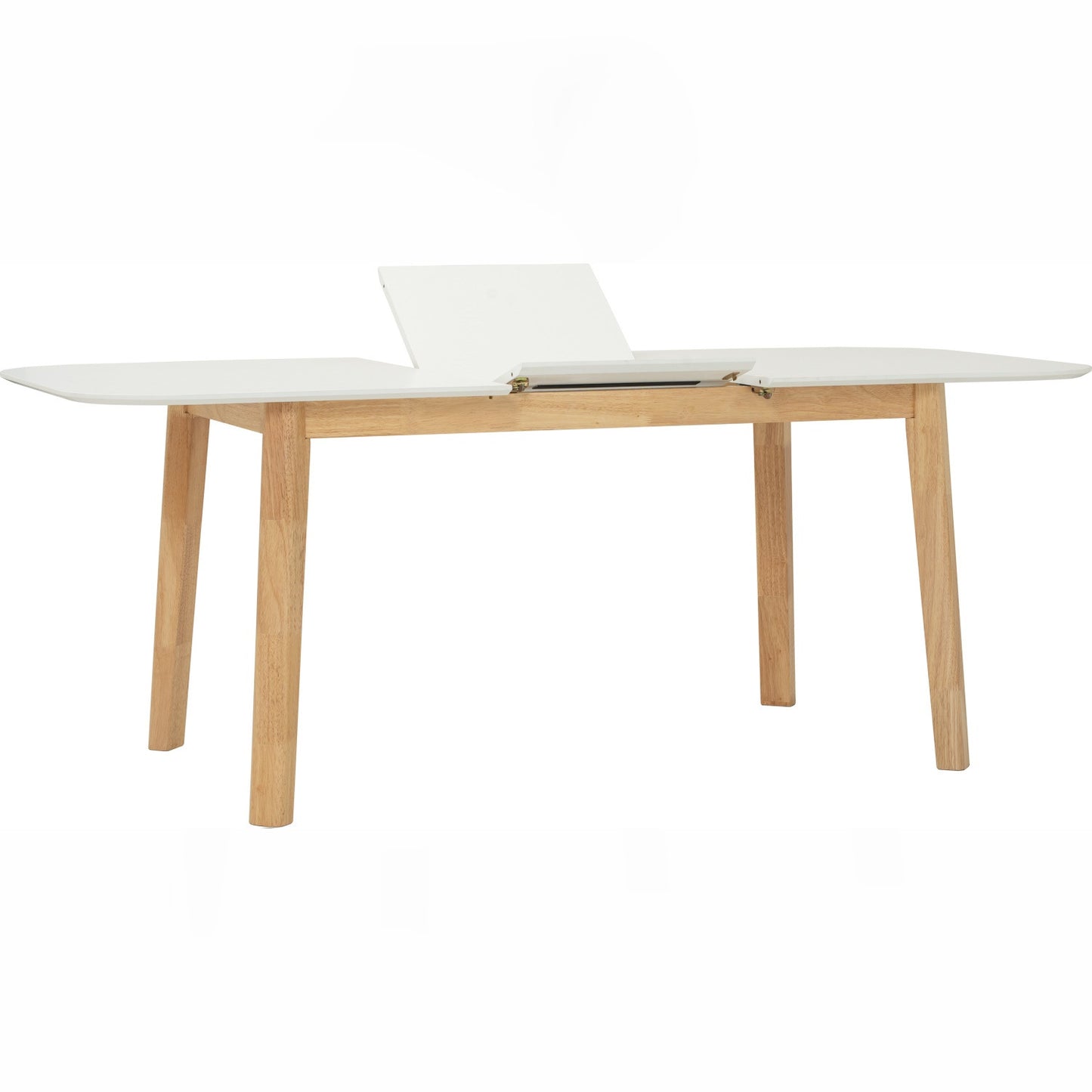 WOYER Extendable Dining Table - Natural Leg, White Top (1500 + 450L)