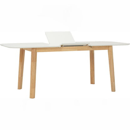 WOYER Extendable Dining Table - Natural Leg, White Top (1500 + 450L)