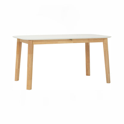 WOYER Extendable Dining Table - Natural Leg, White Top (1500 + 450L)
