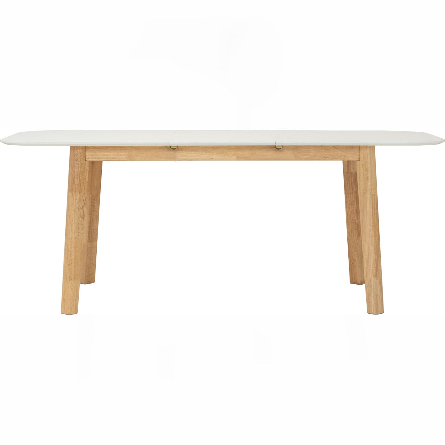 WOYER Extendable Dining Table - Natural Leg, White Top (1500 + 450L)