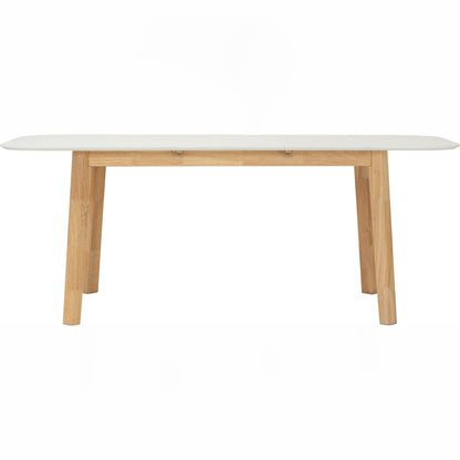 WOYER Extendable Dining Table - Natural Leg, White Top (1500 + 450L)