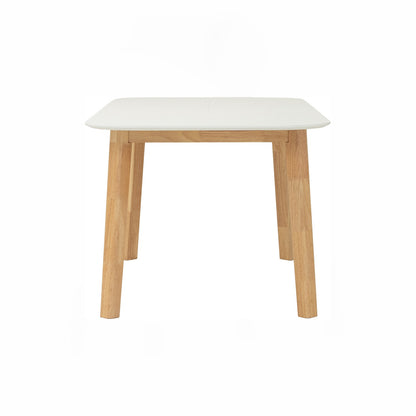 WOYER Extendable Dining Table - Natural Leg, White Top (1500 + 450L)