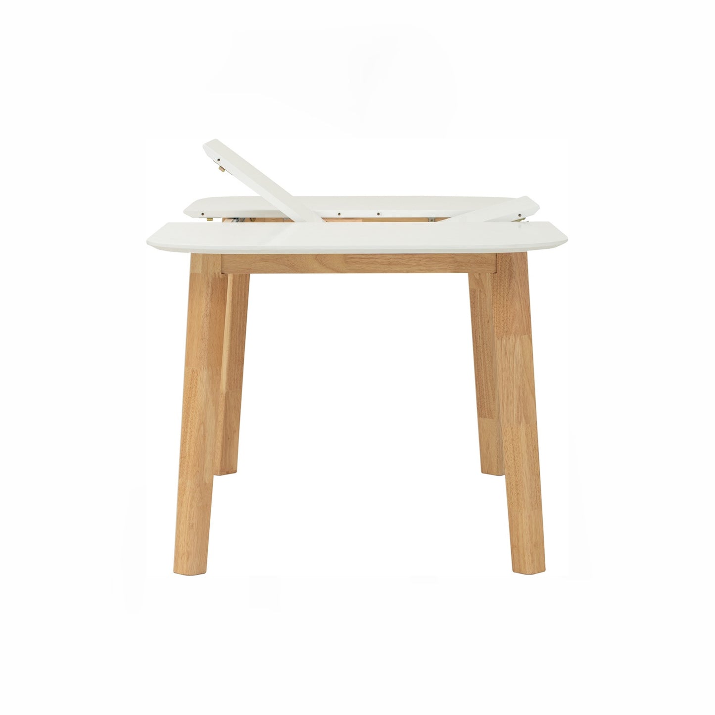 WOYER Extendable Dining Table - Natural Leg, White Top (1500 + 450L)