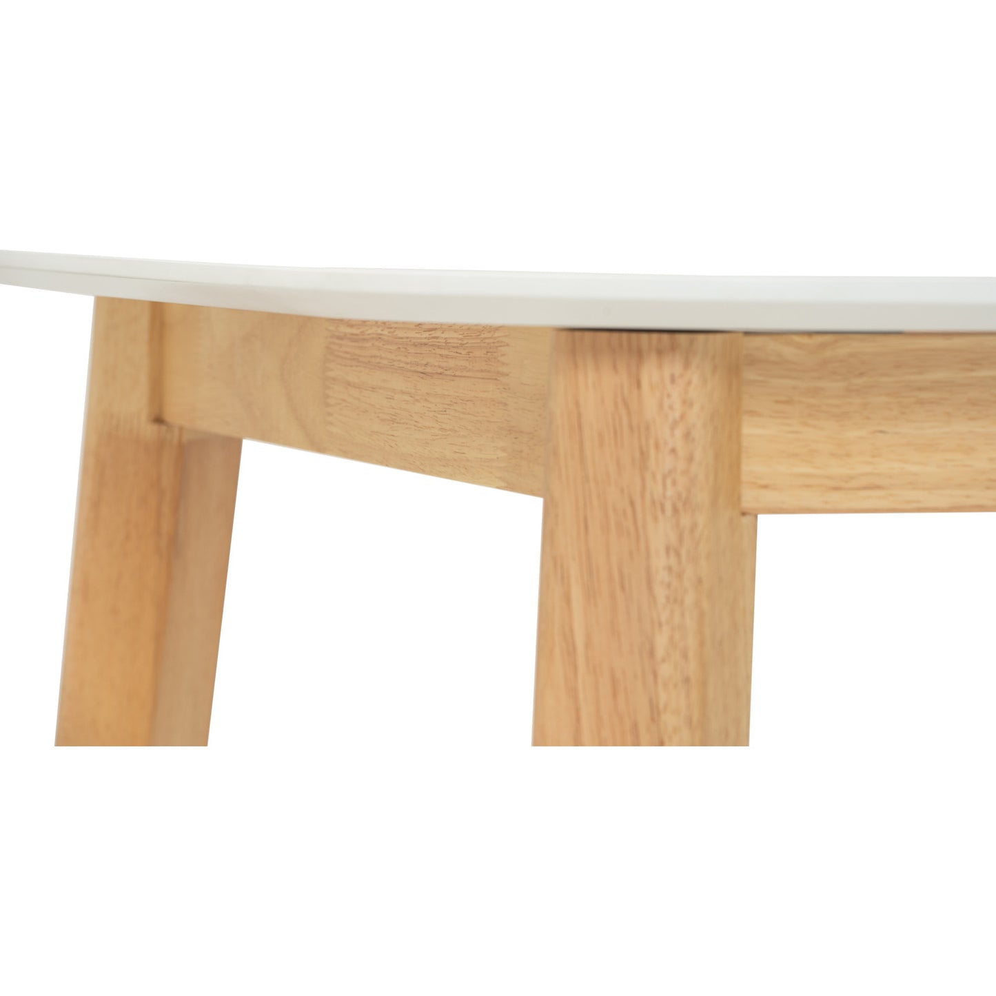 WOYER Extendable Dining Table - Natural Leg, White Top (1500 + 450L)