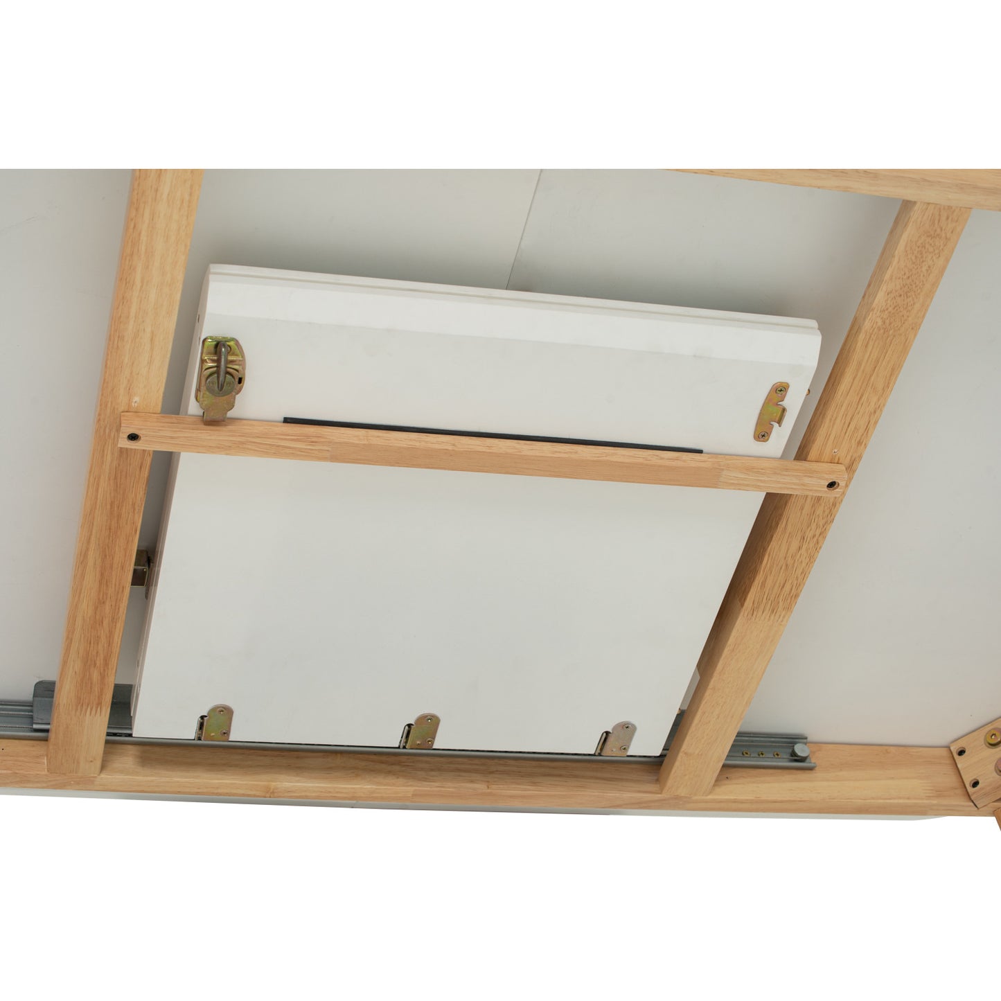 WOYER Extendable Dining Table - Natural Leg, White Top (1500 + 450L)