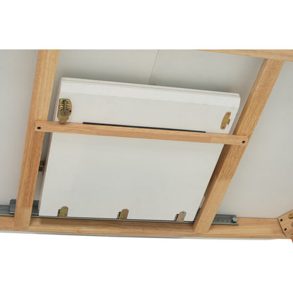 WOYER Extendable Dining Table - Natural Leg, White Top (1500 + 450L)