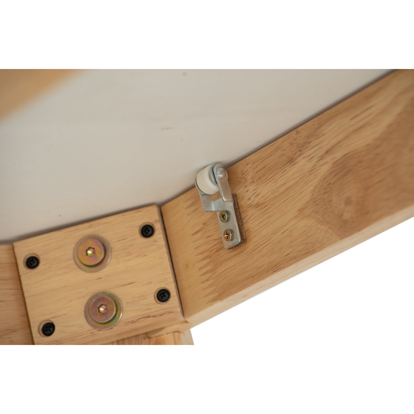 WOYER Extendable Dining Table - Natural Leg, White Top (1500 + 450L)