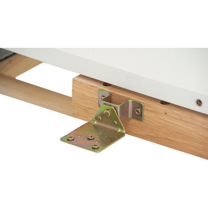 WOYER Extendable Dining Table - Natural Leg, White Top (1500 + 450L)