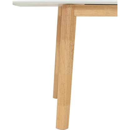 WOYER Extendable Dining Table - Natural Leg, White Top (1500 + 450L)
