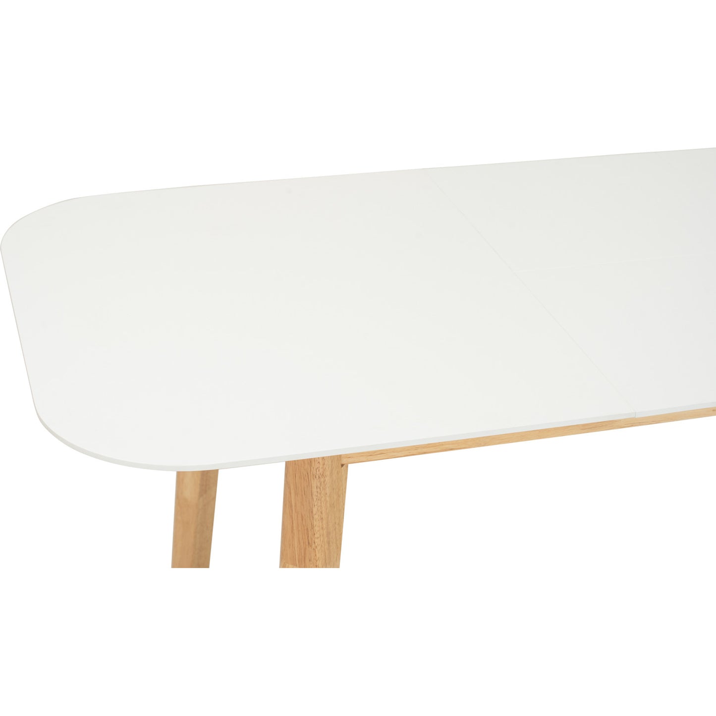 WOYER Extendable Dining Table - Natural Leg, White Top (1500 + 450L)