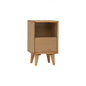 YARA Bed Side Table - Natural (With 1 Drawer + LED Light)