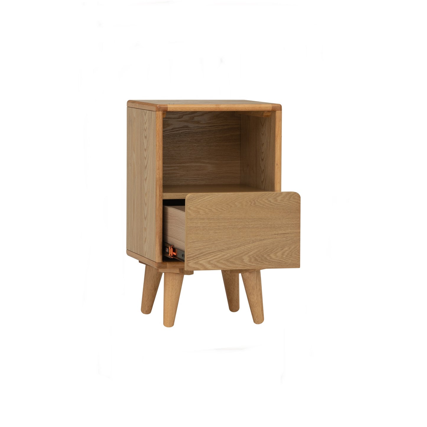 YARA Bed Side Table - Natural (With 1 Drawer + LED Light)