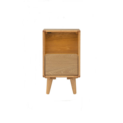 YARA Bed Side Table - Natural (With 1 Drawer + LED Light)