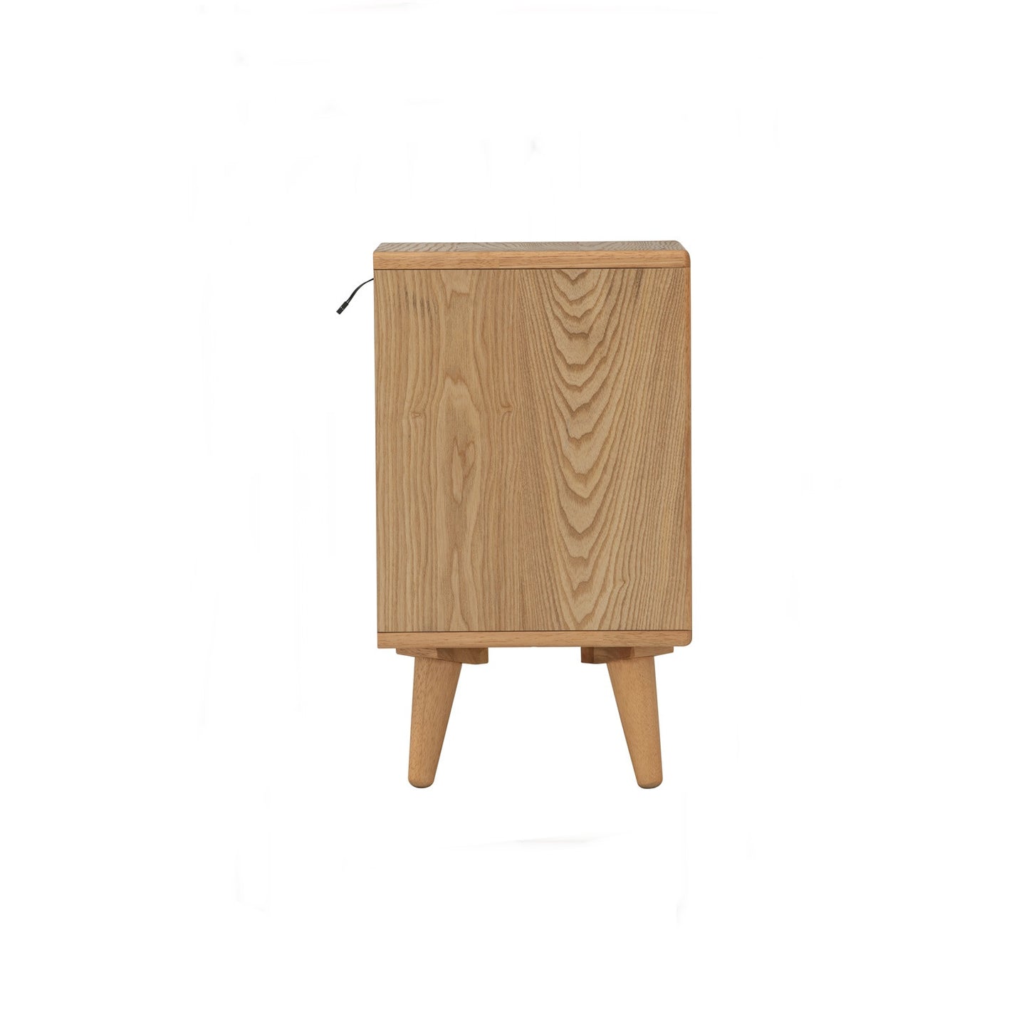 YARA Bed Side Table - Natural (With 1 Drawer + LED Light)