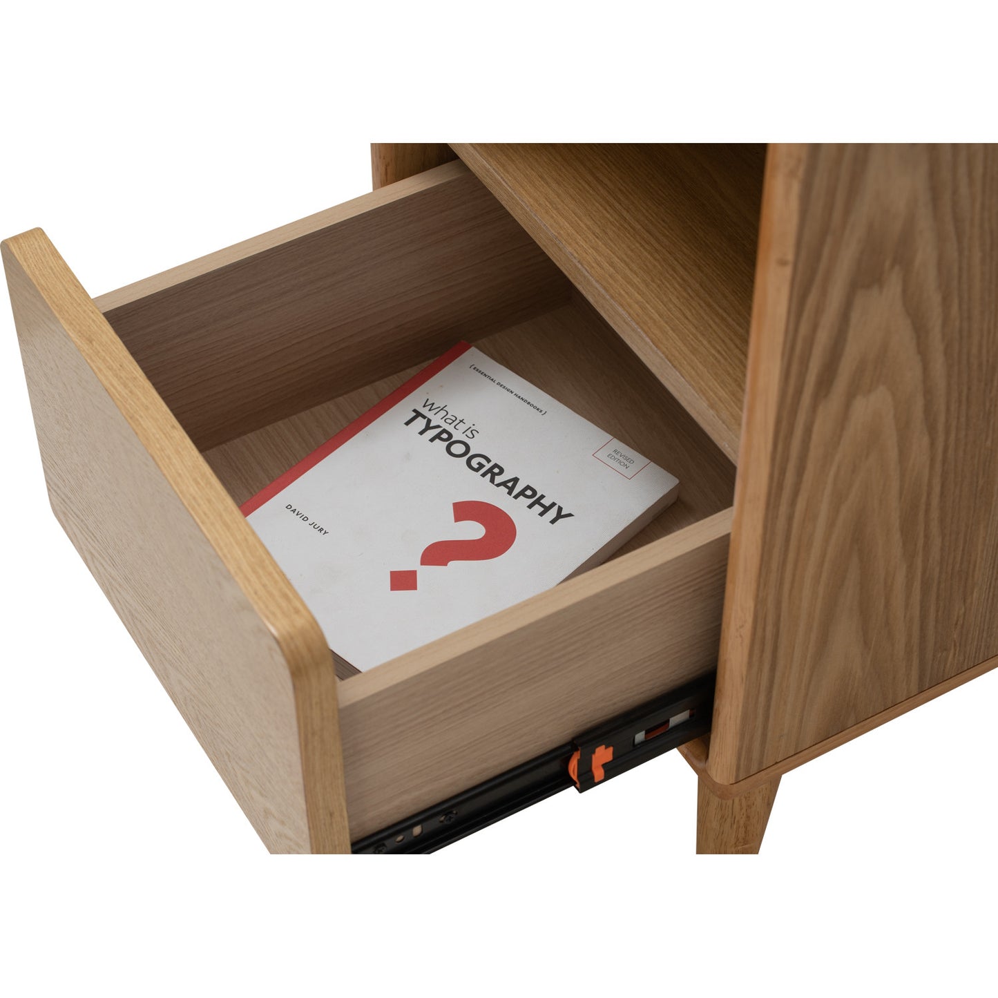YARA Bed Side Table - Natural (With 1 Drawer + LED Light)