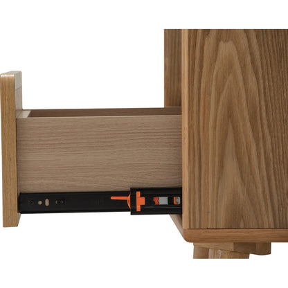YARA Bed Side Table - Natural (With 1 Drawer + LED Light)