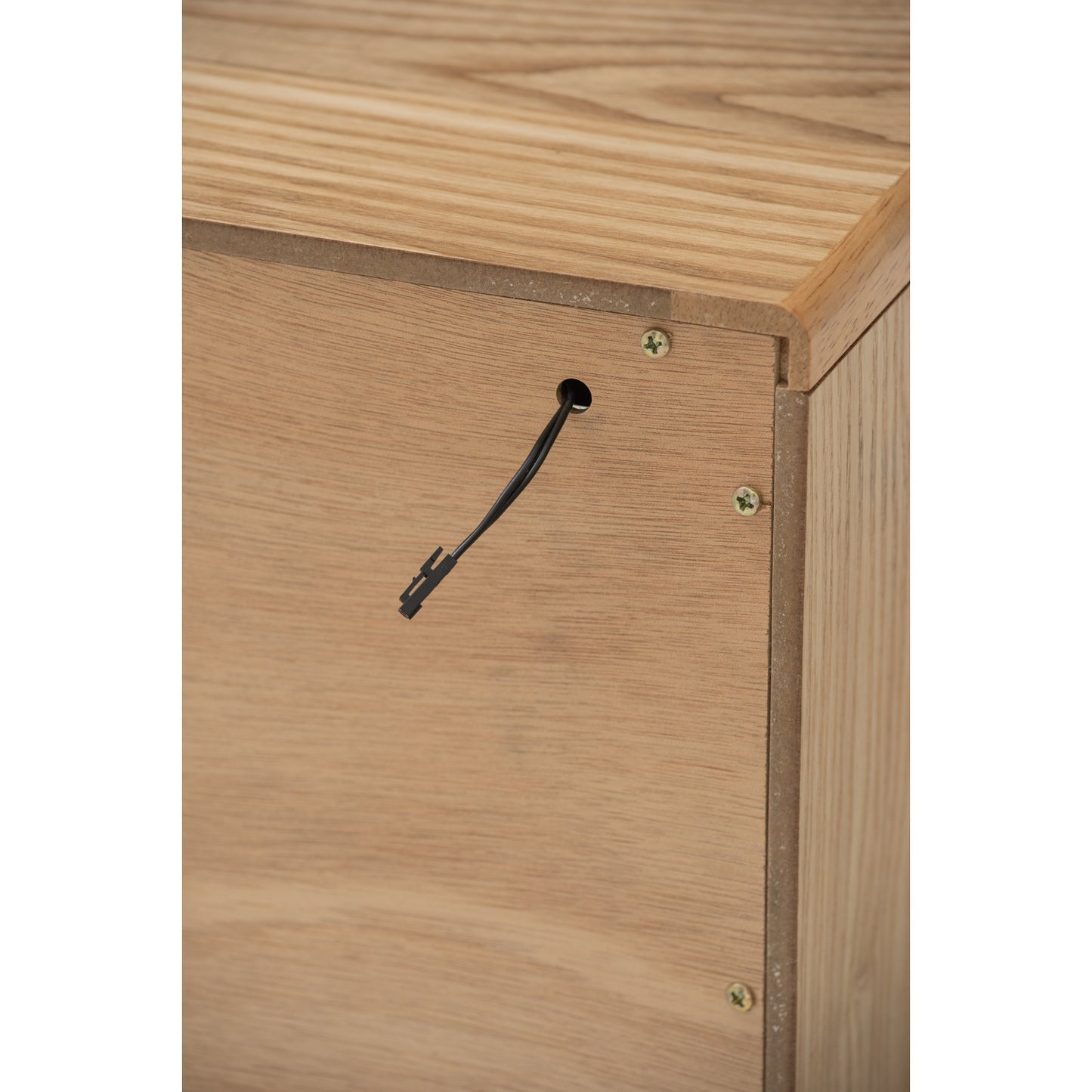 YARA Bed Side Table - Natural (With 1 Drawer + LED Light)