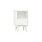 YARA Bed Side Table - White (With 1 Drawer + LED Light)