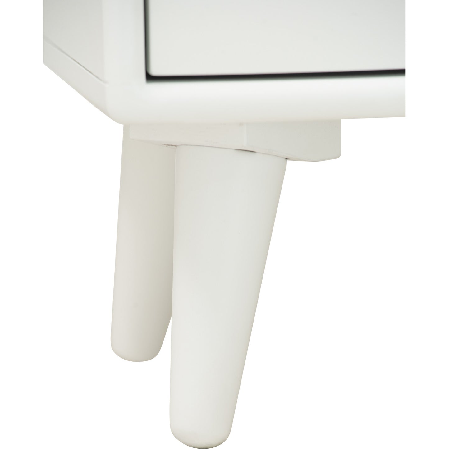 YARA Bed Side Table - White (With 1 Drawer + LED Light)