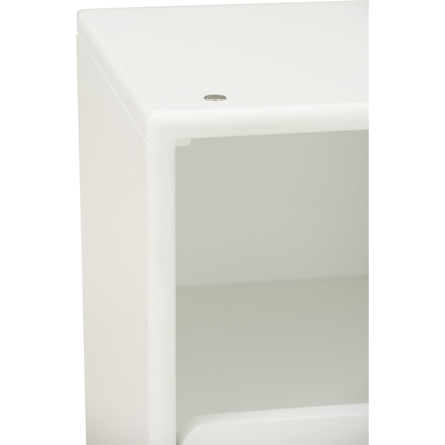 YARA Bed Side Table - White (With 1 Drawer + LED Light)