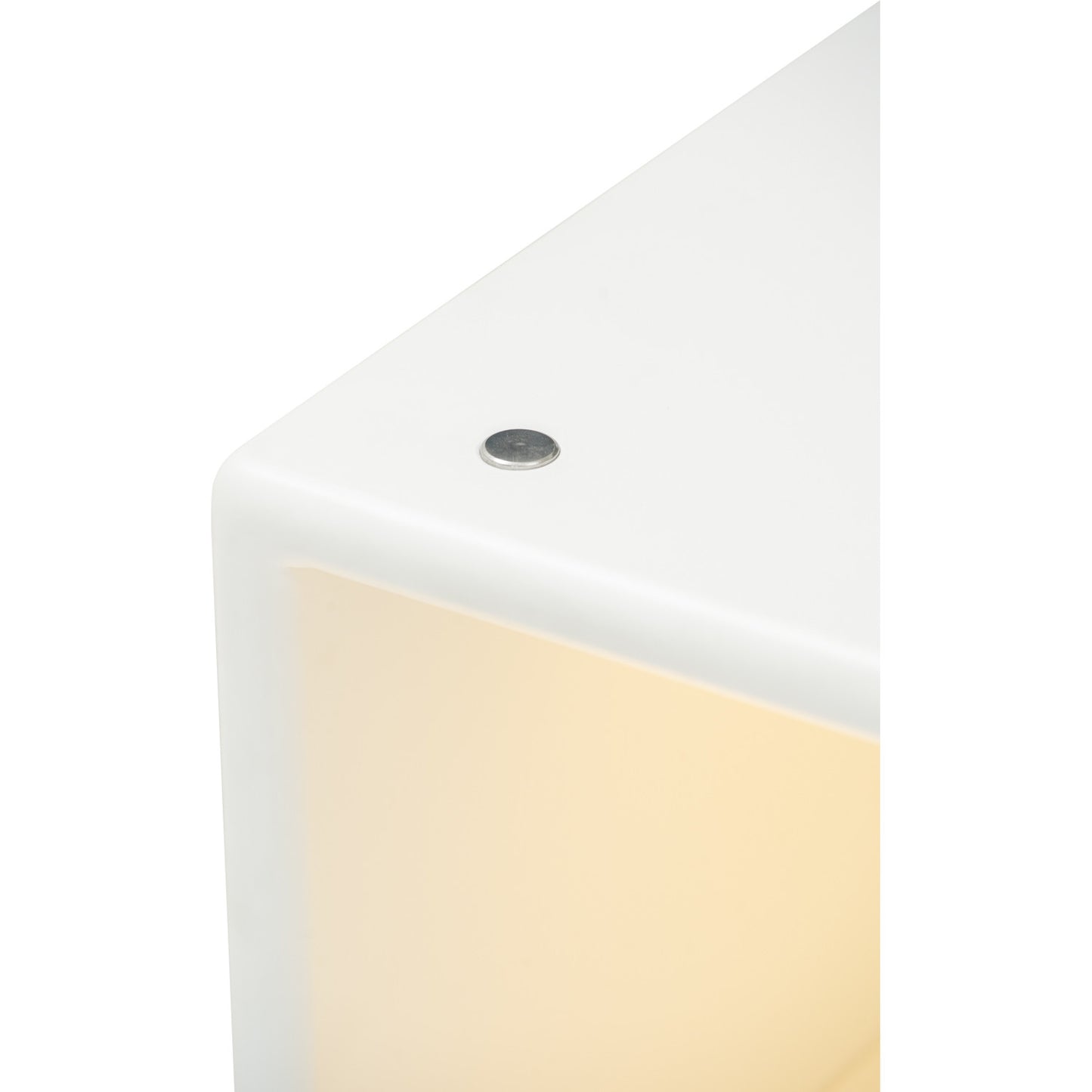 YARA Bed Side Table - White (With 1 Drawer + LED Light)
