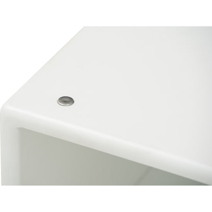 YARA Bed Side Table - White (With 1 Drawer + LED Light)