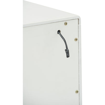 YARA Bed Side Table - White (With 1 Drawer + LED Light)
